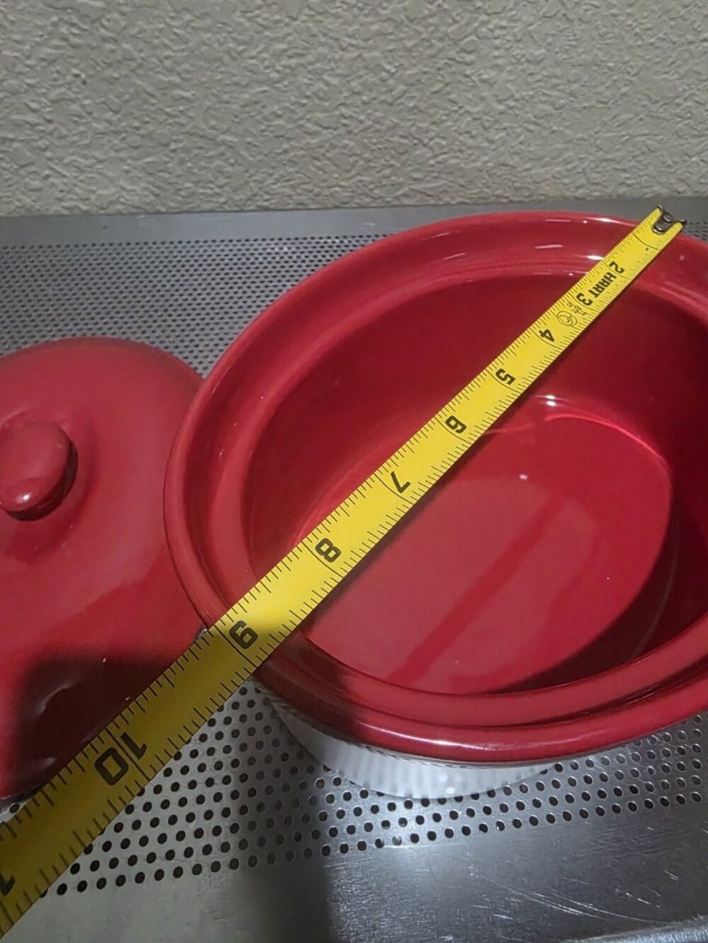 Cordon Bleu 3 Quart Oval Casserole Dish W/ Lid Red White Vintage - Picture 6 of 6
